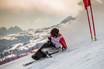 Weltcupfahrer Pascal Christen im Riesenslalom von St. Moritz